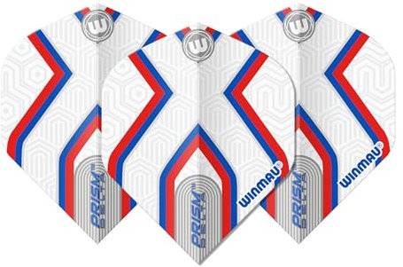 WINMAU Dart Flight - Prism Delta Epix Extra Thick 100 Micron - 1 Satz pro Packung (insgesamt 3 Dart-Flights) - Professionelles Dart Zubehör - Weiß Dart Flüge