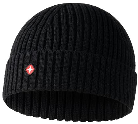 Höhenhorn Nordföhn Knitted Beanie Merinowolle Strickmütze Schwarz Rubber