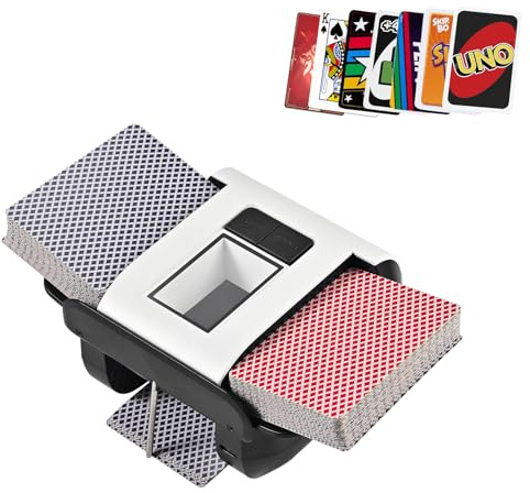 Herboom Automatischer Kartenmischer Elektrische für 2 Decks | Aufladbarer, 2000mAh Akku, Geräuscharm für UNO, Poker, Phase 10, FiveCrowns