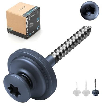 WALCUR Tornillos Spengler ø 4.5 x 45 mm Tornillos de Acero Inoxidable Autoperforantes para Tarimas 100 Piezas Tornillos para Techos a Prueba de Fugas con Arandelas de Goma Antracita Gris