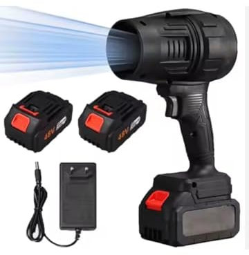 Bdit accessori Soffiatore a Batteria, Mini Soffiatore per Foglie con Turbocompressore, Velocità dell'Aria fino a 126 km/h, Dotato di 2 Batterie da 48V, Adatto per la Cura e manutenzione giardino