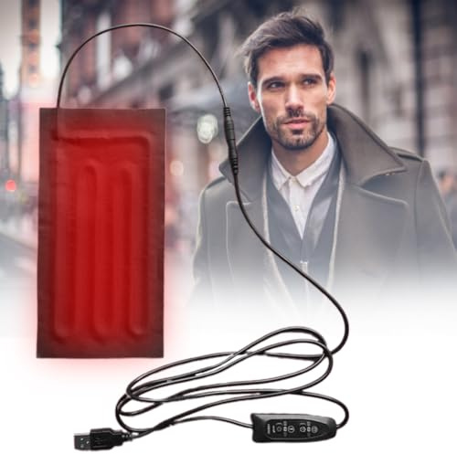 USB Charged Heating Pad - Heavy Duty Electric Warming Mat for Waist Belly Neck Relief, Adjustable Temperature Heat Pad | Clothes Heater Dustproof Cover, Waterproof Gear Lid for Home Office Travel Comf