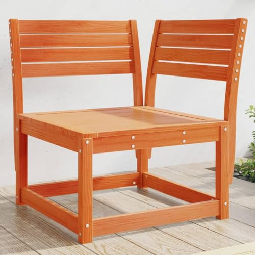Bucmath Garten-Ecksofa Wachsbraun 73x73x78 cm Massivholz Kiefer, Robustes Outdoor Möbel für Terrasse, Garten und Balkon, modular erweiterbar