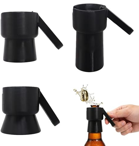 OHYER Ouvre-Bouteille Set 3 pièces Lance-Capsule Ressort Décapsuleur Bière pour 0.33L 0.5L Standard 0.5L Bouteille Ronde Fête Camping Grillade Cadeau Homme Anniversaire Père