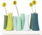 Chive,Pooley 2, einzigartige rechteckige Keramik-Blumenvase, kleine Knospenvase, dekorative Blumenvase für Heimdekoration, Arrangieren von Blumensträußen, Set mit 8 Röhren verbunden (Chartreause)