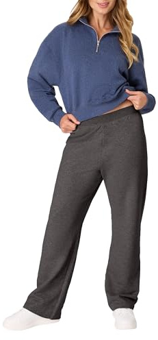 Hanes Women's EcoSmart Open Bottom Leg Sweatpants,Slate Heather,XX-Large