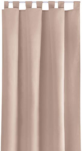 Bestlivings Blickdichte Gardine mit Schlaufen (140x145 cm/Sandgrau), in vielen Variationen