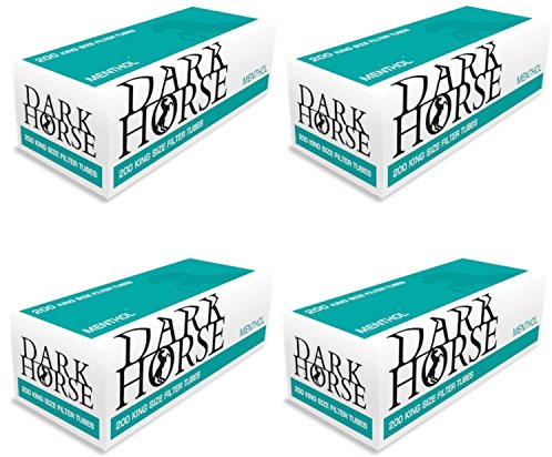 50 x 200 MENTHOL Zigarettenhülsen Mentholhülsen Filterhülsen DARK HORSE TIP