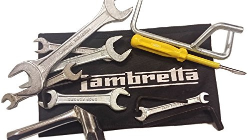 LAMBRETTA HANDY TOOLKIT & BLACK POUCH 13 PC PROP, PLUG SPANNER, SCREW DRIVER NEW