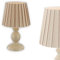 GLOBO Nachttischlampe mit Stoffschirm Textil-Lampenschirm Dekolampe (Nachttischleuchte – Tischleuchte – Tischlampe - Höhe 28 cm – Beige - E14 Fassung - 40 Watt)