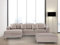 Beliani Modernes Ecksofa mit Ottomane rechtsseitig beige Polsterbezug Oslo