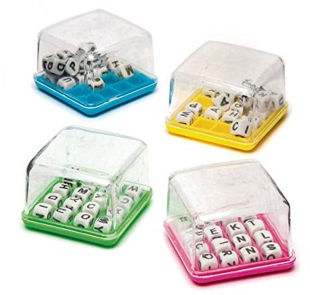 Baker Ross AR490 Mini Word Games Value Pack — Novelty Toys for Kids, Perfect Party, Loot or Prize Bag Filler (Pack of 4), Asst Colours
