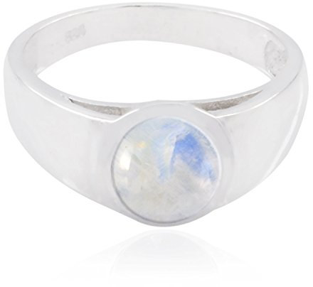 echte Edelsteine ​​runden Cabochon Prehnit Ringe - 925 Silber grünen Prehnit echten Edelsteinen Ring - großer Schmuck meist Verkäufer Geschenk für Mama Geburtstag Oval geschnitten
