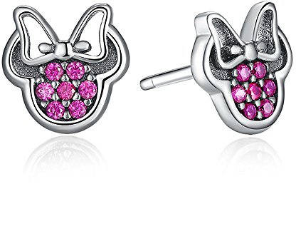925 Sterling Silber Sparkling Bow Ohrstecker für Frauen Mädchen Cute Animal Jewelry