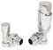 Thermostatic Radiator Valve Set - Chrome Radiator Valves inc. Angled TRV & Lockshield | Delta