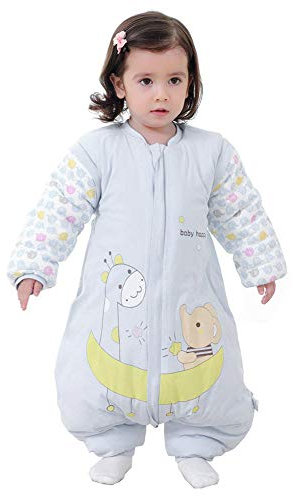 Sac de Couchage d'Hiver pour Bébé Mallalah Gigoteuses Douillette à Pieds Confortable Amovibles Cartoon Design Coton Pure pour Nouveau-né 3-48 Mois