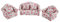 Puppenhaus-Sofa-Kissen, handgefertigt, Mini-Stuhl, Mini-Möbel 1/12 Puppenhausmöbel Couch Blumenmuster Mini Möbel Sofa Set mit Rückenkissen für Wohnzimmer, Puppenhaus-Geschenk