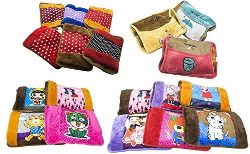 SLS SHOP 2 Borse Elettrice Di Acqua Calda Scaldino Mani Tasche Letto + Cavo Tasca Pancia, Multicolore
