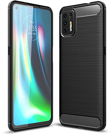 Wuzixi Funda para Motorola Moto G9 Plus. Diseño de Funda de Silicona Suave y Delgada, Resistente a los Golpes y Duradera, Caso para Motorola Moto G9 Plus.Negro
