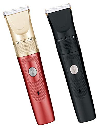 JRPT Clipper Regolacapelli Ricarica USB,Tagliacapelli regolazione fine 0,8-2 mm,Regolabarba Uomo consistenza opaca, regolazione della velocità/rosso/Come mostrato