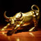 MAQRLT Feng Shui Fortune Messing Figure Bull Statue Skulptur Hausdekoration Golden Kupfer Bull Stier vertritt Glück, Karriere und Reichtum