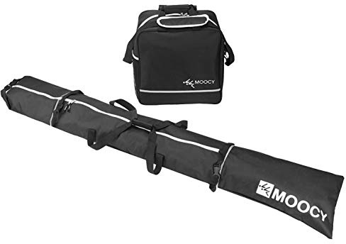 MOPHOEXII MOOCY Ski Bag, Ski Bags for Air Travel, Unpadded Snow Ski Bags Fit Skis Up to 200 cm, Ski Carrying Bag for Adults and Children