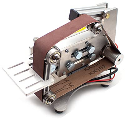 Jieotwice AC 100-240V Levigatrice a Nastro Elettrica Multifunzionale Levigatrice a Nastro Lucidatrice Affilatrice di Coltelli Lucidatrice E Levigatrice 533x30mm, 0-10000RPM(Set 3)