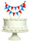Amazing Buntings, Happy Birthday Cake Topper, Red, Blue Bunting Flags Banner, Fully Assembled Party Decoration with Food Grade Poles, Large