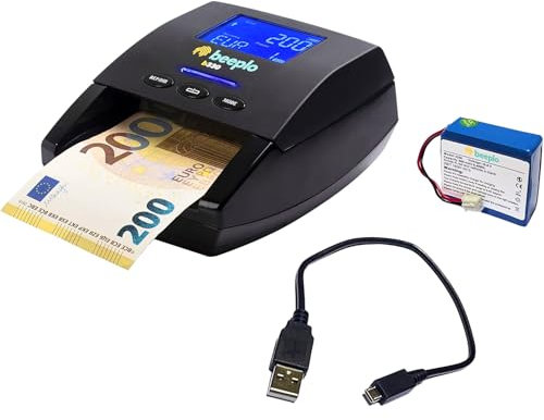 beeplo b330 | Detector de Billetes Falsos EUR | Verificación Precisa y Automática de 5 Divisas | Detección 100% Fiable | Garantía 4 Años