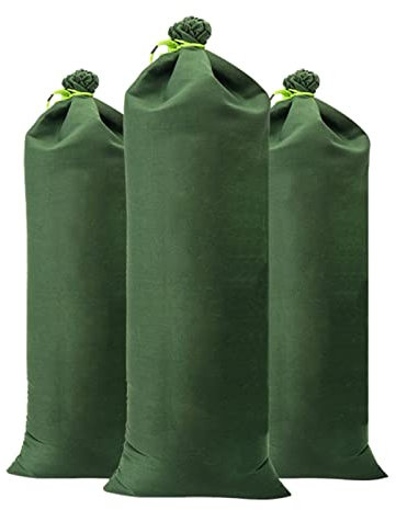 IUIBMI 10 Pcs Sandless Sand Bags for Flooding, Thickened Canvas Sand Bags Flood Protection Sand Bag Reusable Water Flood Barrier Sandbags with Ties for Doors Windows Basement