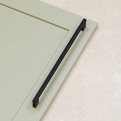 320mm Matt Black Knurled Textured Kitchen Cabinet Handle | Cupboard Door Drawer Pull Wardrobe Furniture Replacement