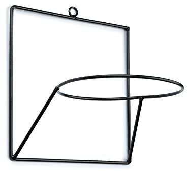 HowHomely Wandhalterung Blumentopf für Pflanzschale Rund 16,5 cm Ø - Metall Pflanzen Wandhalterung - Schwarz Blumentopfhalter - Deko Hängend