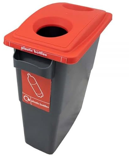 Sustainabin Indoor Recycling Bin - 60 Litres (Red - Twin Hole Top - Plastic Bottles)