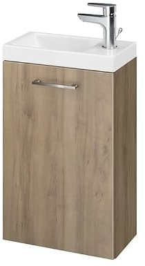 BAD LAND Waschbeckenunterschrank Lara Como 40cm Nussbaum Badmöbel Badezimmerschrank Türen Keramikwaschbecken