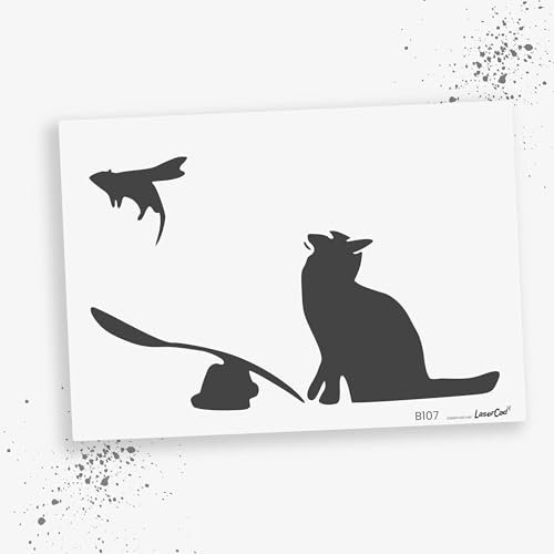 LaserCad Schablonen BANKSY Streetart (B107, Ratapult, DIN A3) Stencil für Graffiti, Airbrush, Kunst, Deko, zum Malen