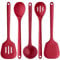 U-Taste Utensilios de Cocina de Silicona Extra Largos: 5 piezas 315 ℃ Herramientas de cocina resistentes al calor juego de espátulas antiadherentes para mezclar, servir y freír (Rojo)