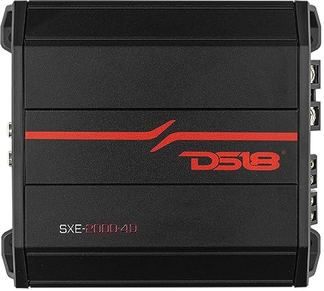 DS18 SXE-2000.4D Amplificatore per auto a 4 canali classe D gamma completa 4X 150 Watt RMS @ 4 ohm - Amplificatore potente e compatto per altoparlanti nel sistema audio dell'auto - Amplificatore a