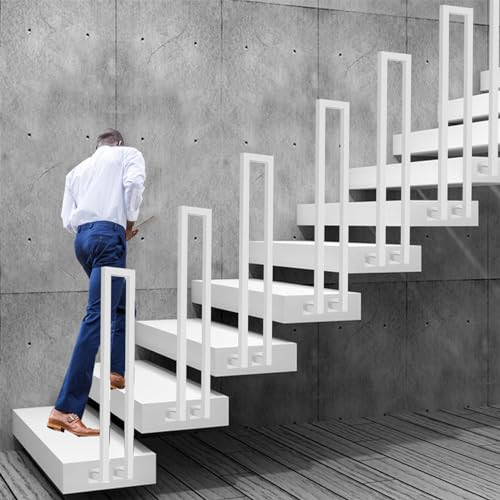 Handlauf Treppe, Treppen GeläNdergeläNder U,M-FöRmige, TreppengeläNder, Treppenhandlauf GeläNder FüR AußEnbereich, Indoor Outdoor Garten Treppenhaus Treppen StüTzgeläNder (90cm, Weiß 20cm)