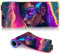 BUBELS Tapis de Souris de Jeu LED 7 Modes d'éclairage RGB, contrôles de luminosité avec Autocollants et Bords Transparents Éclairage de Bureau et Suivi précis Neon Girls 40 x 90 cm