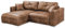 DOLAN Ecksofa mit Schlaffunktion in Lederoptik, Hellbraun - Moderne Eckcouch in L-Form mit Bettkasten - 247 x 90 (70) x 190 cm (B/H/T)