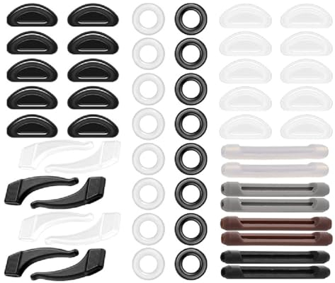 Tadipri 26 paia Ferma Occhiali in Silicone, Gommini Antiscivolo, Gancio Ear Grips, Laccio Sport, per Occhiali da Sole e da Lettura