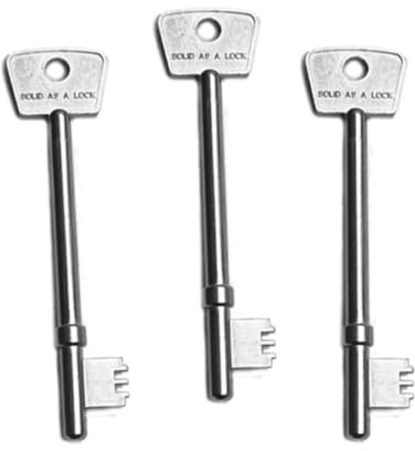 Radar Disabled Toilet Key Small Head Steel 95mm 3 Pack Long by Solid As A Lock Hardware
