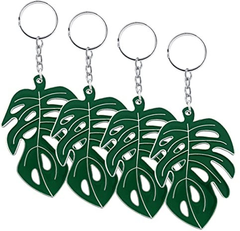 PACKOVE Keychain Pendant Set of 4 Car Key Chain Decor Bag Pendant Leaf Shape Fashion Keyring for Women Men Loveliness Decorative Item