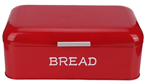DADEA Red Metal Bread Box, Fresh Bread Storage Bread Box Bread Box for Kitchen Counter Food Storage Keep Freshness Container Kitchen Accessory for Bakery Shop Home Kitchen