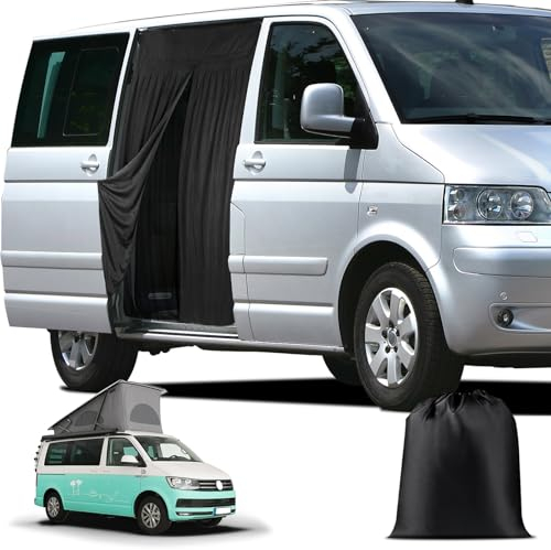 ZWPARTS Magnetischer Van Insektenschutz Maßgeschneidert für VW T6, Zweischichtig Auto Insektennetz Moskitonetze für Schiebetür, Reißverschluss in der Mitte Tür Insektengitter