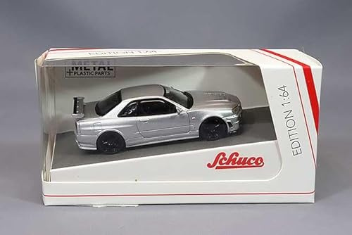 Schuco 1:64 Nismo R34 GT-R Z-Tune Silber - Hochwertiges Diecast Modellauto im Maßstab 1:64, Modellauto, 1:64, Auto, Sammlermodell