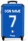 NoBoringSuitcases.com Handgepäck Koffer, Koffer Personalisiert, Reisekoffer, Reisetasche mit Rollen, TSA Schloss, Trolley Handgepäck, Trolley 55x40x20 cm (EM 2024 - Heimtrikot Italien - Blau)