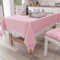 PETTI Artigiani Italiani - Tovaglia da Tavola Elegante di Cotone Rettangolare, per Tavolo Cucina, Soggiorno, con Balza in Pizzo Sangallo e Fiocchi, Tinta Unita, X6 Posti (140x180 cm) Rosa
