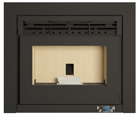 TJ - Insertable de Pellets Modelo ORION de 10 kW, 640 x 556 x 579 mm, Consumo 0,7-2,3 kg/h, Eficiencia 94-90%, Autonomía 19-6 h (10 kW)