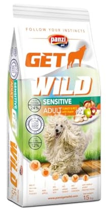 Panzi Pet - Get Wild Hypoallergenic Turkey 15kg – Hundefutter ohne Huhn – Mit Pute - Für empfindliche Hunde mit Verdauungsproblemen oder Allergien